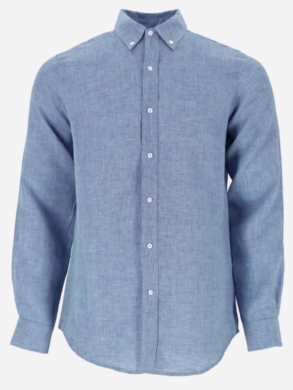 Michael Kors Light Blue Button-Down Linen Shirt